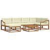 vidaXL Zestaw sof na zewnątrz z poduszką 7 pcs Naturalny i Kremowy