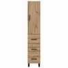 vidaXL Highboard z szufladą Dąb rzemieślniczy 34,5 x 34 x 180 cm