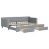 vidaXL Sofa rozsuwana z szufladami, jasnoszara, 80x200 cm, tkanina