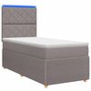 vidaXL Ł&oacute;żko z box spring LED z materacem Ciemnoszary 90 x 190 cm