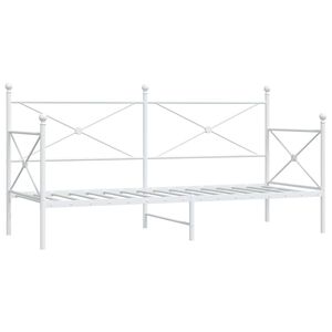 vidaXL Ł&oacute;żko dzienne bez materaca białe 90x200 cm stalowe
