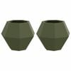 vidaXL Donica 2 szt. Zielony oliwkowy 50 x 50 x 40 cm Stal