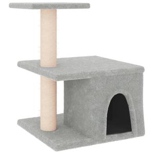 vidaXL Drapak dla kota z sizalowymi słupkami, jasnoszary, 48 cm