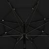 vidaXL 3-poziomowy parasol na aluminiowym słupku, czarny, 3,5 m