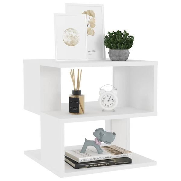 vidaXL Stolik boczny, biały, 40x40x40 cm, materiał drewnopochodny