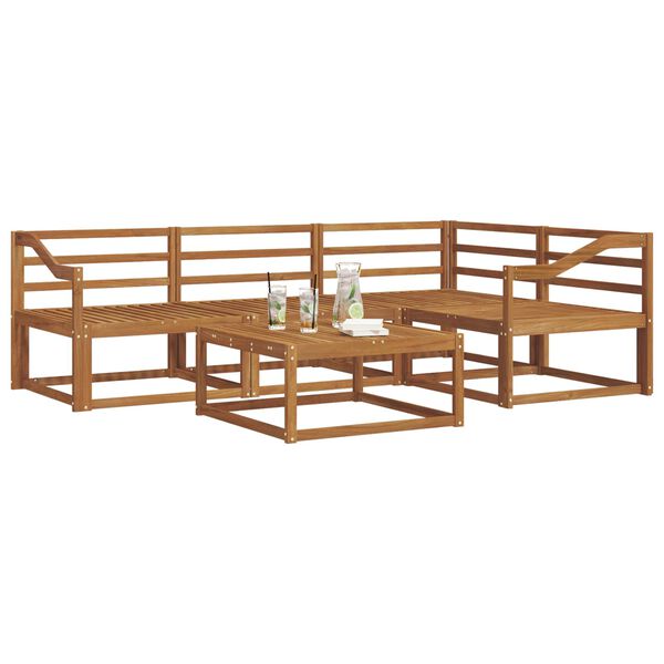 vidaXL Zestaw sof na zewnątrz 5 pcs Naturalny Lite Drewno Akacji