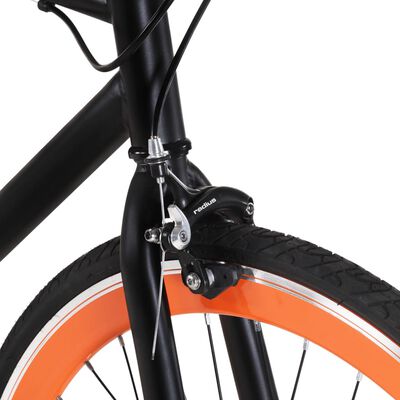 vidaXL Rower single speed, czarno-pomarańczowy, 700c, 59 cm