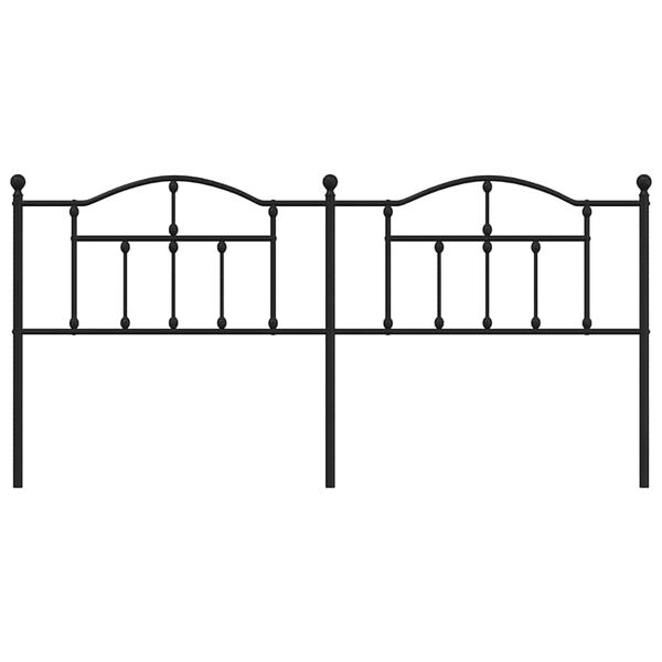 vidaXL Metalowe wymienne wezgłowie, czarne, 193 cm