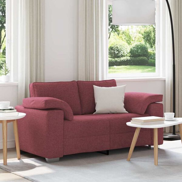 vidaXL Sofa Czerwone wino 160 x 77 x 82 cm tkanina