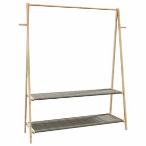 vidaXL Wieszak na ubrania, z p&oacute;łkami, 132x45,5x150,5 cm, bambusowy