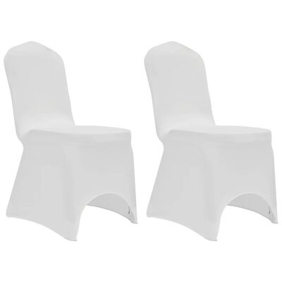 vidaXL Elastyczne pokrowce na krzesła, białe, 12 szt.