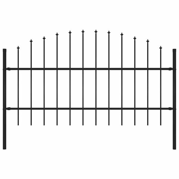 vidaXL Ogrodzenie ogrodowe z wł&oacute;cznią, stalowe, 170x100 cm, czarne