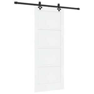 vidaXL Drzwi przesuwne biały i czarny 83 x 202 cm Lite drewno sosnowe
