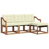 vidaXL Zestaw sof na zewnątrz z poduszką 4 pcs Naturalny i Kremowy