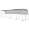 vidaXL Kurnik przy ścianie srebrny 600 x 150 x 215 cm Stal ocynkowana
