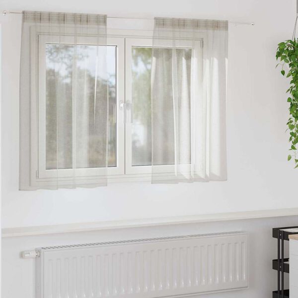 vidaXL Firany Voile z zasłonami 2 pcs Kremowy 140 x 140 cm Poliester