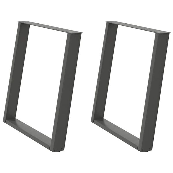 vidaXL Nogi do stołu jadalnego w kształcie litery U 2 szt. Antracyt 70x(72-73) cm Stal