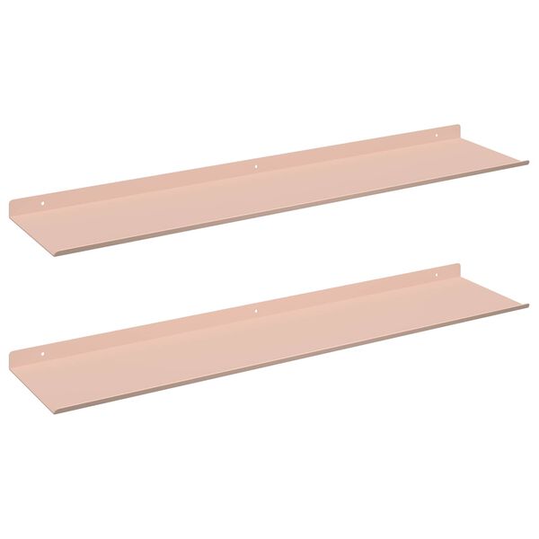 vidaXL P&oacute;łka wisząca 2 pcs R&oacute;żowy 80 x 18 x 2,5 cm Stal