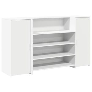 vidaXL Biurko recepcyjne białe 180x50x103,5 cm Drewno konstrukcyjne