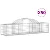 vidaXL Kosze gabionowe, 50 szt, 200x50x40/60 cm, galwanizowane żelazo