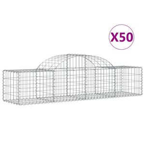 vidaXL Kosze gabionowe, 50 szt, 200x50x40/60 cm, galwanizowane żelazo