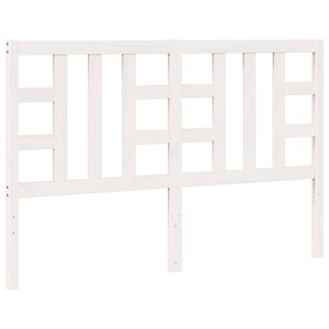 vidaXL Wezgłowie ł&oacute;żka, białe, 156x4x100 cm, lite drewno sosnowe