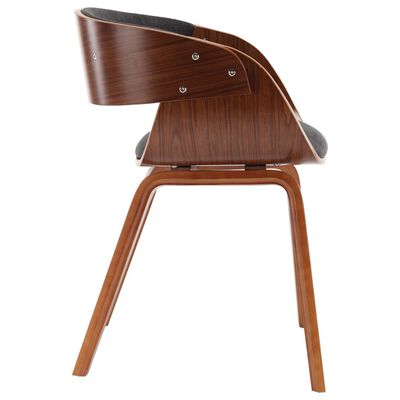 vidaXL Krzesła stołowe, 6 szt., szare, gięte drewno i tkanina