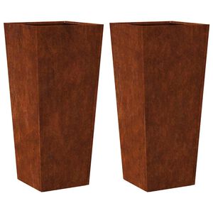 vidaXL Doniczki ogrodowe 2 szt. 35x35x75 cm Stal kortenowska