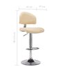 vidaXL Stołek barowy, kremowy, sztuczna skóra