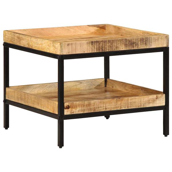 vidaXL Stolik boczny z p&oacute;łką Brązowy 55 x 55 x 45 cm Drewno z mango