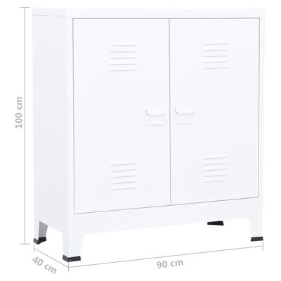 vidaXL Industrialna szafka, biała, 90x40x100 cm, stalowa