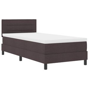 vidaXL Ł&oacute;żko sprężynowe z materacem Ciemny brąz 90 x 190 cm tkanina