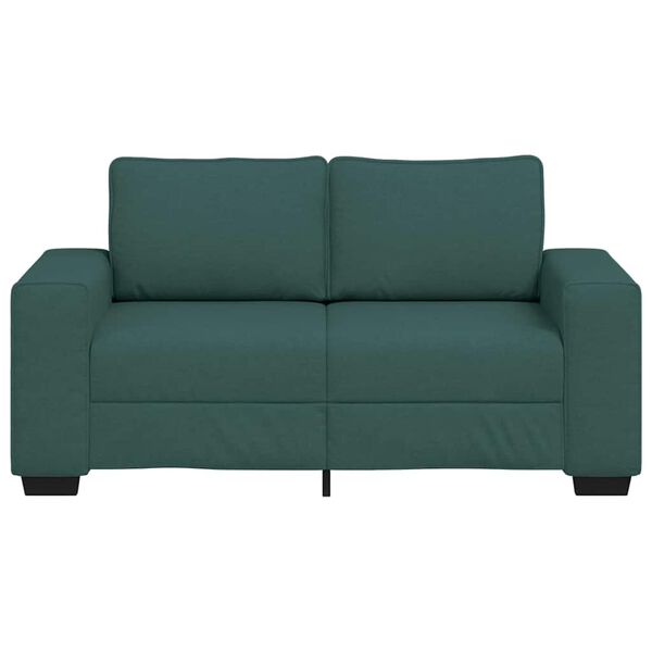 vidaXL Sofa 2-osobowa Ciemnozielona 120 cm Tkanina