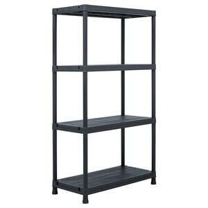 vidaXL Regał magazynowy, czarny, 100 kg, 60x30x138 cm, plastikowy