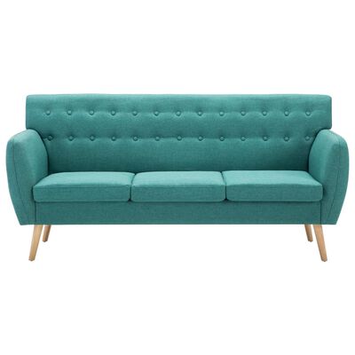 vidaXL 3-osobowa sofa tapicerowana tkaniną, 172x70x82 cm, zielona