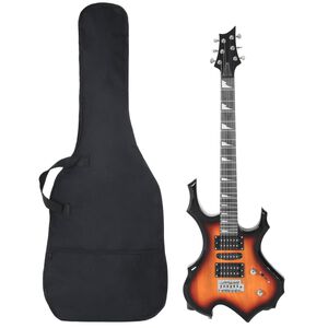 vidaXL Gitara elektryczna z pokrowcem, brązowo-czarna, 4/4, 39"