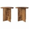vidaXL Stolik boczny z przechowywaniem 2 pcs Stare drewno &Oslash; 39 x 38 cm