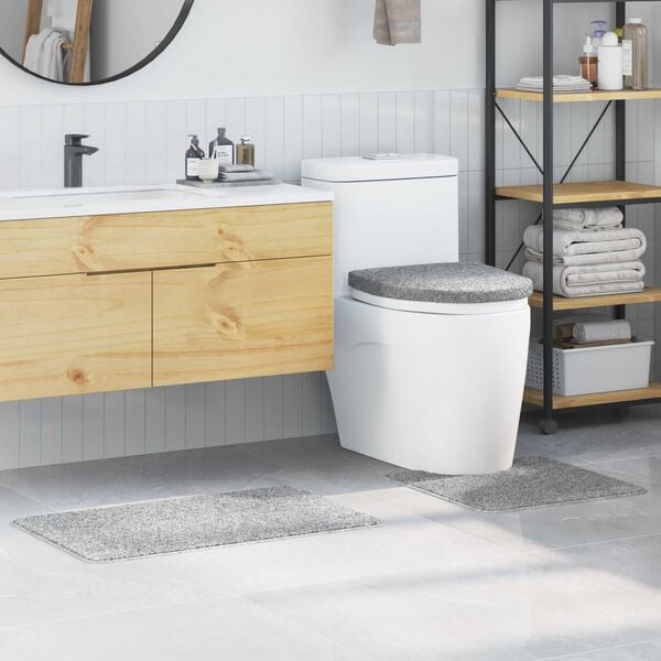 vidaXL Zestaw mat łazienkowych antypoślizgowych 3 pcs Szary PP