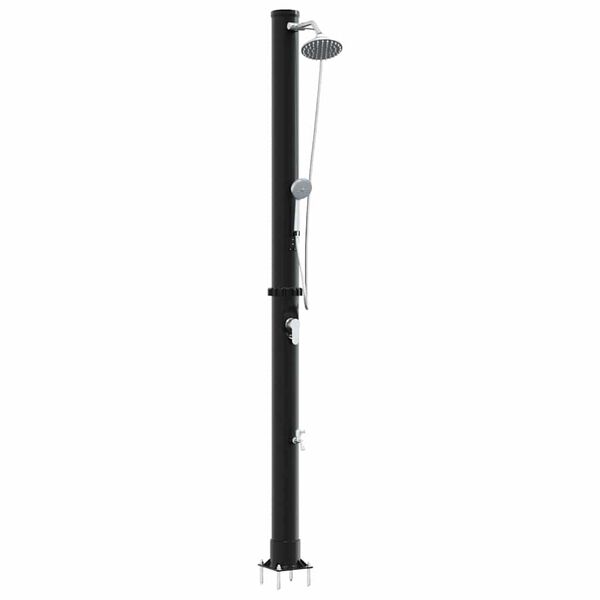 vidaXL Prysznic Słoneczny na Zewnątrz Czarny 217 cm PVC i aluminium