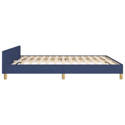 vidaXL Rama łóżka z zagłówkiem, niebieska, 180x200 cm, obita tkaniną