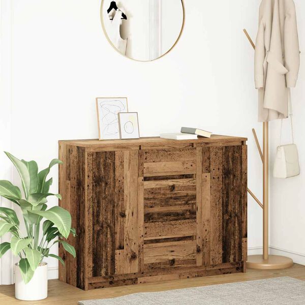 vidaXL Komoda z szufladami Stare drewno 100,5x35x76 cm Drewno klejone