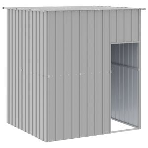 vidaXL Buda dla psa, z dachem, szara, 165x153x181 cm, stal