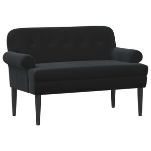 vidaXL Sofa dwuosobowa z guzikowym pikowaniem Czarny 120 x 66 x 78 cm