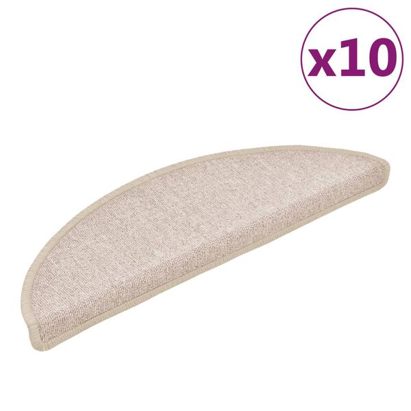 vidaXL Maty na schody 10 szt. 56x17x3 cm Taupe P&oacute;łokrągłe