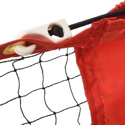 vidaXL Siatka do tenisa, czarno-czerwona, 400x100x87 cm, poliester