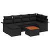 vidaXL Zestaw Sof na Ogr&oacute;d 7 szt. Czarny polirattan