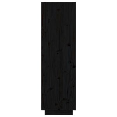 vidaXL Wysoka szafka, czarna, 74x35x117 cm, lite drewno sosnowe