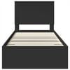 vidaXL Ramka ł&oacute;żka Z zagł&oacute;wkiem Czarny i Srebrny 75 x 190 cm