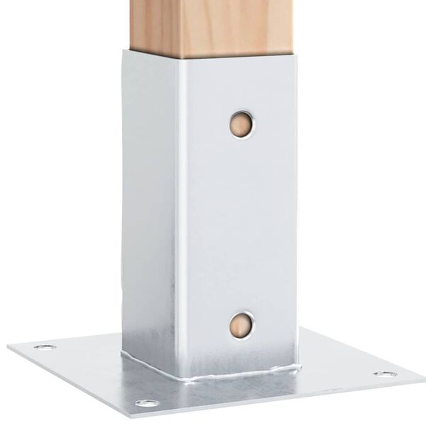 vidaXL Podstawy słupków kwadratowe 12 szt. Srebrne Stal ocynkowana