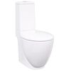 vidaXL Ceramiczna toaleta ze spłuczką, okrągła, odpływ pionowy, biała